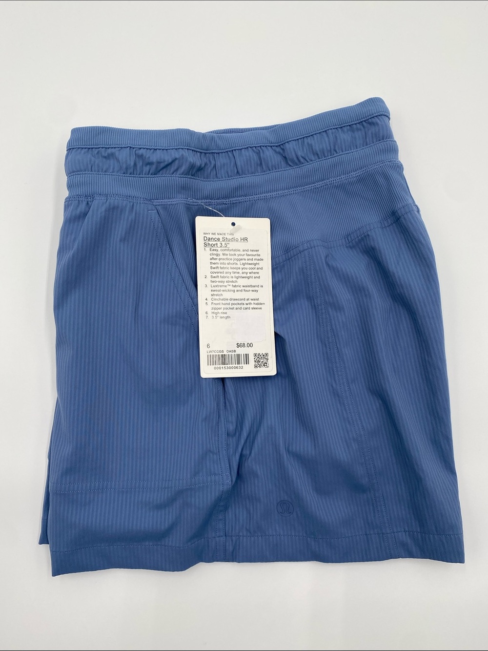 lululemon NWT Dance Studio Short Oasis Blue Size 6, 3.5”inseam - Picture 6 of 6